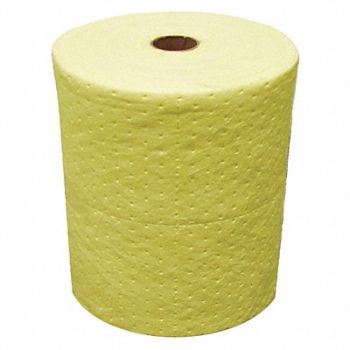 OIL-DRI Absorbent Roll Chem/Hazmat YLW 150ft L, 44Z103
