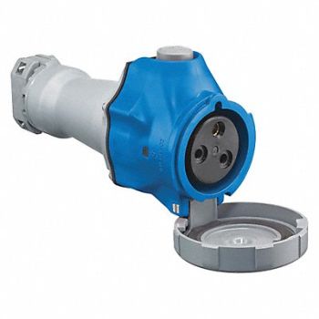 HUBBELL Pin and Sleeve Connector 30A 5 HP Blue, 44ZD83
