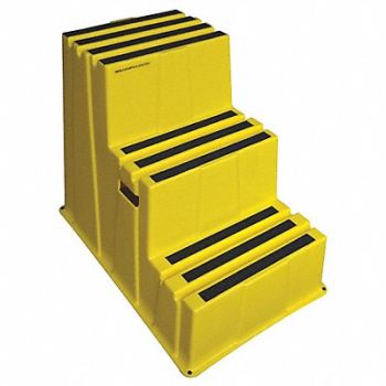 GRAINGER APPROVED J2238 Step Stand Yellow Number of Steps 3, 44ZJ63