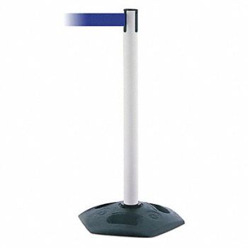 TENSABARRIER Barrier Post with Belt Blue, 44ZV49