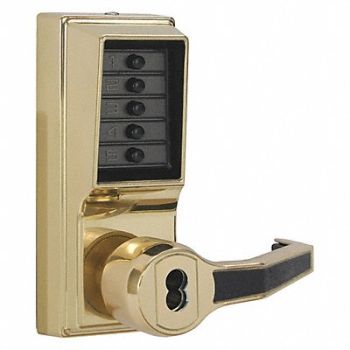 KABA SIMPLEX Push Button Lockset Right Bright Brass, 44ZY55