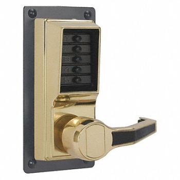 KABA SIMPLEX Push Button Lockset 1000 Bright Brass, 44ZY51