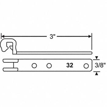 GRAINGER APPROVED Tube Balance Bracket Tilt Window 3 L, 451H37