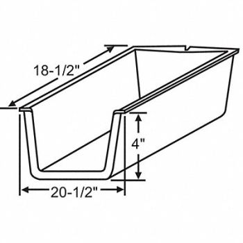 GRAINGER APPROVED Drawer Insert 20-1/2 W x 18-1/2 D, 451H41