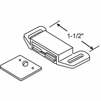 GRAINGER APPROVED Magnetic Catch Gray Catch 2-1/16 L, 451H46
