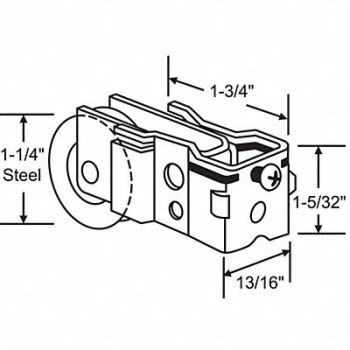 GRAINGER APPROVED Roller Assembly Steel Plated, 451H54