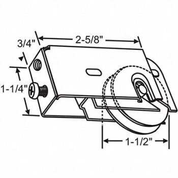 GRAINGER APPROVED Roller Assembly Steel Plated, 451H55