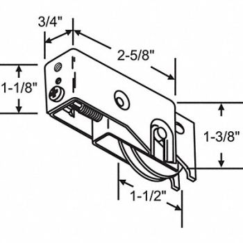 GRAINGER APPROVED Roller Assembly Steel Plated, 451H56