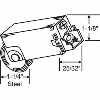 GRAINGER APPROVED Roller Assembly Steel Plated, 451H57