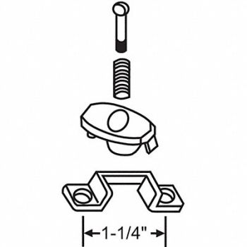 GRAINGER APPROVED Door Latch 3 L x 1/2 H, 451H58