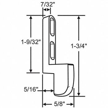 GRAINGER APPROVED Door Keeper 1-3/4 L x 1/4 H, 451H59