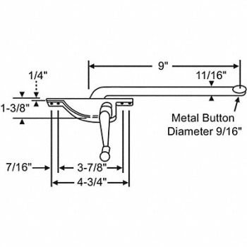 GRAINGER APPROVED Window Operator Left Hand 12 L, 451H74