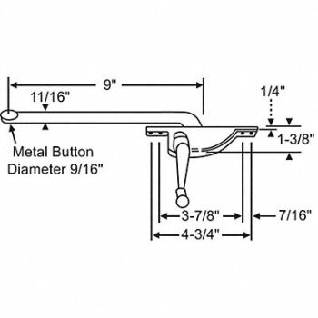 GRAINGER APPROVED Window Operator Right Hand 12 L, 451H75