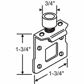 GRAINGER APPROVED Roller Bracket Steel Plated, 451H77