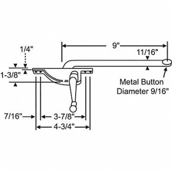 GRAINGER APPROVED Window Operator Hand Casement 12 L, 451H86