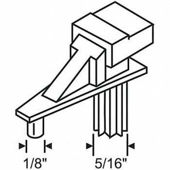 GRAINGER APPROVED Shelf Support Clip 1-1/4 L Nylon, 451H87