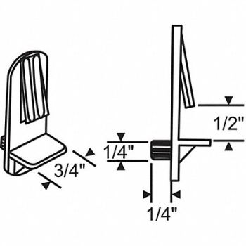 GRAINGER APPROVED Shelf Support Clip 1-1/4 L Nylon, 451H88