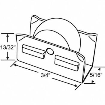 GRAINGER APPROVED Roller Assembly Sliding Window 3/4 L, 451H91