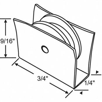 GRAINGER APPROVED Roller Assembly Sliding Window 3/4 L, 451H92