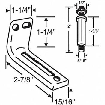 GRAINGER APPROVED Pivot Set Steel Plated, 451H98
