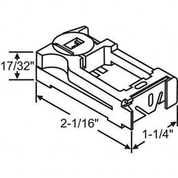GRAINGER APPROVED Lock Shoe Window Balance Pivot 2.062 L, 451J18