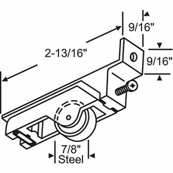 GRAINGER APPROVED Roller Assembly Zinc Unfinished, 451J23