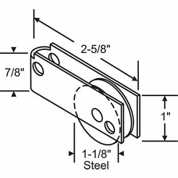GRAINGER APPROVED Roller Assembly Steel Plated, 451J24