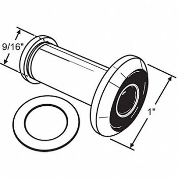 GRAINGER APPROVED Door Viewer Polished 9/16 Hole Dia, 451J28