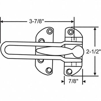 GRAINGER APPROVED Door Guard Satin Nickel 1-15/32 H, 451J66