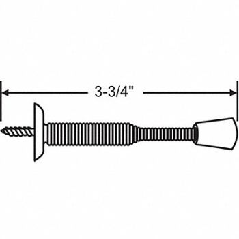 GRAINGER APPROVED Door Stop Door Mount Plated, 451J32
