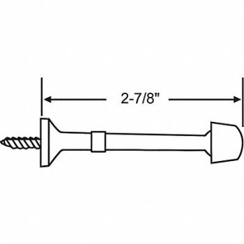 GRAINGER APPROVED Door Stop Door Mount Brass, 451J80