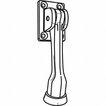 GRAINGER APPROVED Door Stop Door Mount Chrome Plated, 451J88