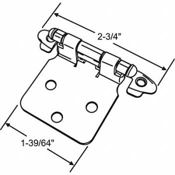 GRAINGER APPROVED Door Hinge Steel 6.50 lb Load Cap., 451K01