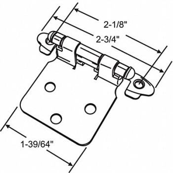 GRAINGER APPROVED Door Hinge Steel 6.50 lb Load Cap. PR, 451K05