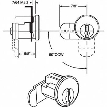 GRAINGER APPROVED Mailbox Lock For 4C Pedestal Mailboxes, 451K34