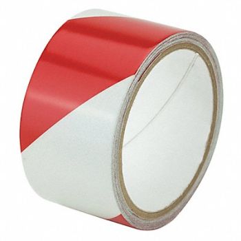 GRAINGER APPROVED Floor Tape Red/White 2 inx15 ft Roll, 452A81