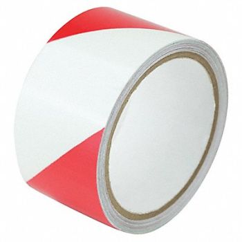 GRAINGER APPROVED Floor Tape Red/White 2 inx15 ft Roll, 452C10