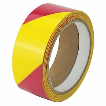 GRAINGER APPROVED Floor Tape Pink/Yellow 1.5 inx54 ft Roll, 452C35