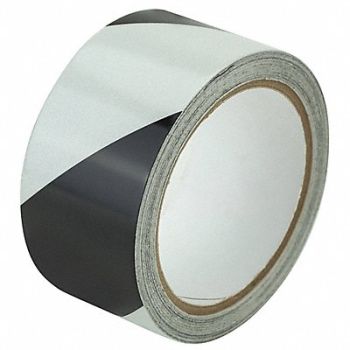 GRAINGER APPROVED Floor Tape Black/White 2 inx30 ft Roll, 452C39