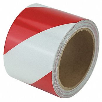 GRAINGER APPROVED Floor Tape Red/White 3 inx30 ft Roll, 452C44