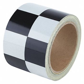 GRAINGER APPROVED Floor Tape Black/White 3 inx30 ft Roll, 452C45