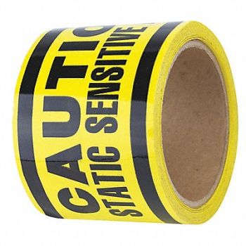 GRAINGER APPROVED Floor Tape Black/Yellow 3 inx54 ft Roll, 452D38