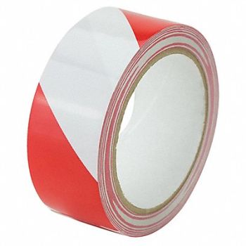 GRAINGER APPROVED Floor Tape Red/White 1 1/2 inx54 ft Roll, 452C71