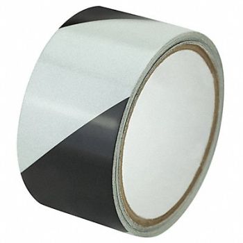 GRAINGER APPROVED Floor Tape Black/White 2 inx15 ft Roll, 452C73