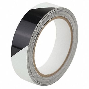 GRAINGER APPROVED Floor Tape Black/White 1 inx30 ft Roll, 452C96