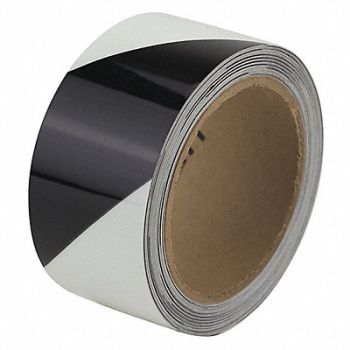 GRAINGER APPROVED Floor Tape Black/White 2 inx30 ft Roll, 452C98