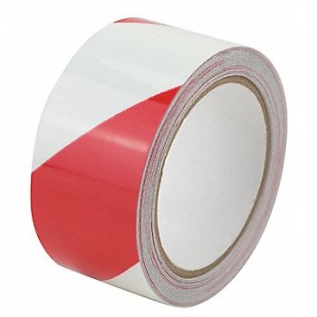 GRAINGER APPROVED Floor Tape Red/White 2 inx30 ft Roll, 452C99