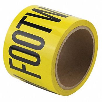 GRAINGER APPROVED Floor Tape Black/Yellow 3 inx54 ft Roll, 452D07
