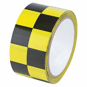GRAINGER APPROVED Floor Tape Black/Yellow 2 inx54 ft Roll, 452D60