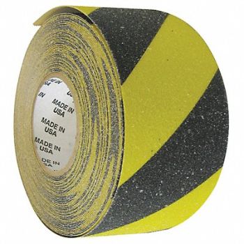 WOOSTER AntiSlip Tape 60 ftLx3 W BLK/YLW 46Grit, 452D83